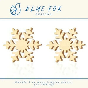 *NEW* 18K Gold Plated Stainless Steel Holiday Snowflake  Earrings (GOLD)